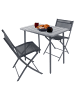 VCM  3 tlg. Bistroset Balkonset Gartenset Metall Sumila in Schwarz