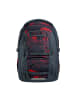 Coocazoo Schulrucksack PORTER "Broken Black" in Schwarz/Rot