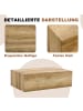 ABRIHOME Couchtisch in Natur Marmoroptik 90x50x30 cm rechteckig für Wohnzimmer