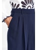 Rich & Royal Wide Leg Pleated Pants in Midnight Blue