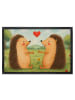 Mr. & Mrs. Panda Sauberlaufmatte Igel Liebe Design ohne Spruch in Weiß