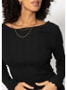 SASSYCLASSY Pointelle Langarmshirt in Schwarz