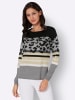 Sieh an! Pullover in schwarz-ecru-gemustert
