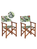 Beliani 2er-Set Esszimmerstuhl CINE in Grün/Bunt/Grün