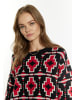 IZIA Damen Pullover in Schwarz Weiss Rot
