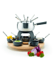 Mäser Fondueset, Edelstahl Fondueset in Schwarz / Braun