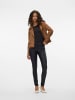 Vero Moda Stylische Bikerjacke mit Reißverschlusstaschen und Nieten. in Mittelbraun