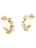 Damen-Ohrringe Creolen Multi Oval Crystals Goldfarben