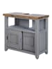 home24 home24 Waschbeckenunterschrank aus Kiefer massiv im modernen Landhausstil in Grau