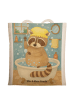 Mr. & Mrs. Panda Tote Bag Waschbär Design ohne Spruch in Weiß