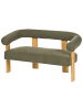 Beliani 2-Sitzer Sofa ILBRO in Grün/Braun - (W) 138 x (H) 76 x (L) 68 cm