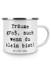 Mr. & Mrs. Panda Camping Emaille Tasse Spruch Alleine schlafen l... in Weiß