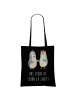 Mr. & Mrs. Panda Tote Bag Pinguin Heirat mit Spruch in Schwarz
