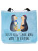 Mr. & Mrs. Panda Stofftasche Pinguin Pärchen mit Spruch in Eisblau