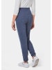 GOLDNER Bequeme Flausch-Freizeithose mit Bündchen in marine / melange