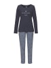 VIVANCE DREAMS Pyjama in graublau gemustert