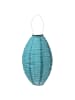 MARELIDA LED Solar Lampion oval mit Blumenmuster H: 38cm in blau