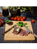 DuneDesign 4er Set Bambus Steakbrett JuicyCuts mit Dipschale