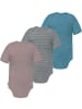 Normani Outdoor Sports 3er Set Baby Merino Body Kurzarm Tauranga in Blau/Grau/Rosa