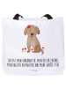 Mr. & Mrs. Panda Tote Bag Hund Dame mit Spruch in Weiß