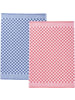 Erwin Müller Baumwolle, Jacquard, Gewebt Geschirrtuch 2er-Pack in rot/blau