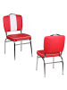 FineBuy Esszimmerstuhl in Rot / Kunstleder / 47x45x90