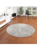 Snapstyle Luxus Hochflor Shaggy Teppich Velvet Rund in Grijs