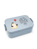 Mr. & Mrs. Panda Snackbox Pinguin Luftballon Motiv mit Spruch in Blau Pastell