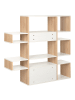 Beliani Bücherregal AMARILO in Braun/Weiß - (W) 90 x (H) 120 x (L) 30 cm