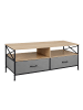 relaxdays TV Lowboard in Greige/ Schwarz - (B)120 x (H)50 x (T)40 cm