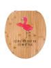 Mr. & Mrs. Panda Toilettendeckel Flamingo Yoga mit Spruch in Braun