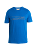 icebreaker Shirt Tech Lite II Tee Ski Stripes in Blau3050