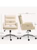 HOMCOM Bürostuhl-67L x 58B x 91-99H cm-Cremeweiß