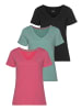 H.I.S. T-Shirt in schwarz, mint, rosa