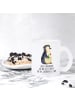 Mr. & Mrs. Panda Glasbecher Pinguin Blumen mit Spruch in Transparent