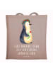 Mr. & Mrs. Panda Schultasche Pinguin Blumen mit Spruch in Braun Pastell