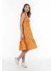 myMo Damen Midikleid in Orange Mehrfarbig