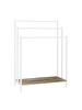 relaxdays Handtuchständer in Natur/ Weiß - (B)60 x (H)82,5 x (T)28 cm