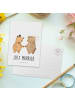 Mr. & Mrs. Panda Postkarte Bären Heirat mit Spruch in Weiß