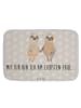 Mr. & Mrs. Panda Badezimmer Matte Faultier Pärchen mit Spruch in Grau Pastell