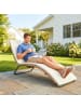Outsunny Rattan-Sonnenliege in Cremeweiß 175L x 57B x 80H cm