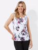 Sieh an! Shirttop in weiß-magenta-bedruckt