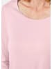 GOLDNER Kombistarkes Langarmshirt mit tonaler Zierkante in rosa