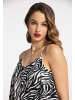 faina Damen Maxikleid Mit Zebra-Print in Schwarz Weiss