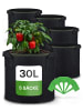Praknu Pflanzsack 30l - 5 STK aus Vliesstoff mit 5 Schilder zum Beschriften