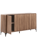 Beliani Sideboard COWELL in Braun/Schwarz - (W) 160 x (H) 82 x (L) 40 cm