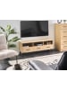 Beliani TV-Schrank KITIMAT in Braun/Schwarz - (W) 120 x (H) 45 x (L) 35 cm