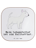 Mr. & Mrs. Panda Untersetzer Bullterrier Lebensretter mit Spruch in Weiß