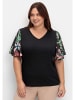 sheego Shirt in schwarz gestreift