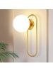 ZMH Wandleuchte in gold 1-flammige E14 Glaskugel Design modern oval Flurlampe